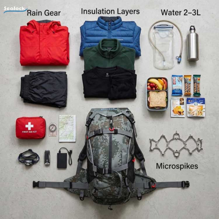 Zaino da trekking impermeabile da 35 litri: capacità di equilibrio e comfort