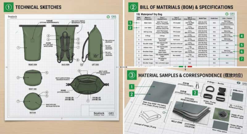 Come scrivere un pacchetto tecnico per una borsa impermeabile