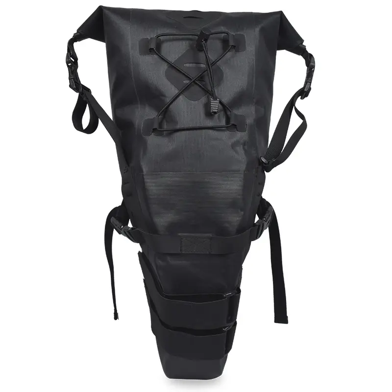 Borsa da sella impermeabile per bikepacking con chiusura roll top